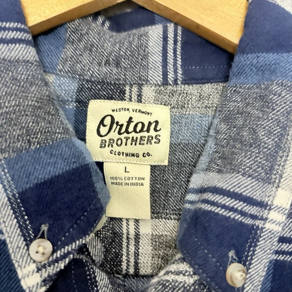 Orton Brothers Flannel Mens L Plaid Button‎ Up Shirt Cabincore Grunge Gorpcore